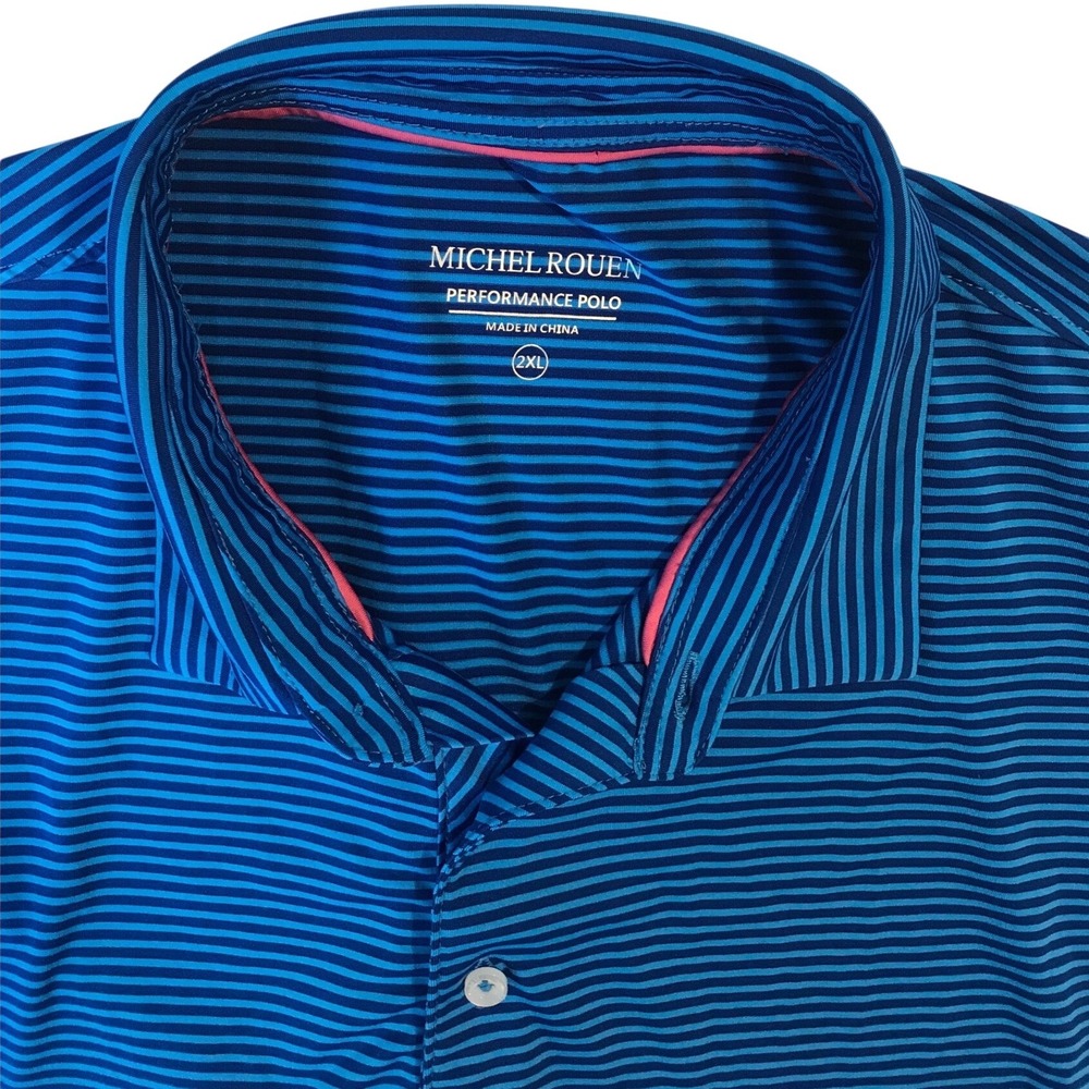 Michel Rouen Performance Polo Shirt Mens 2XL Short Sleeve Golf Top